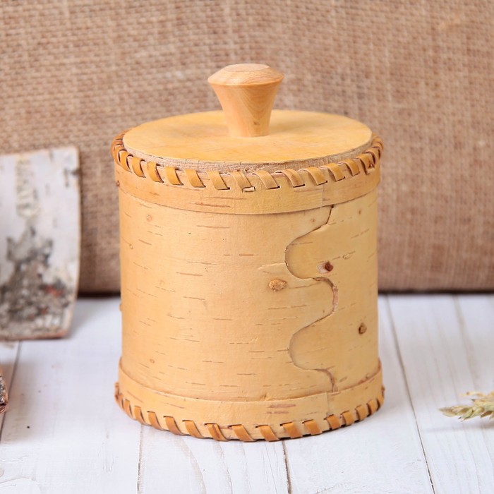 Туес «Чай», 10,5х10,5х13,5 см, береста