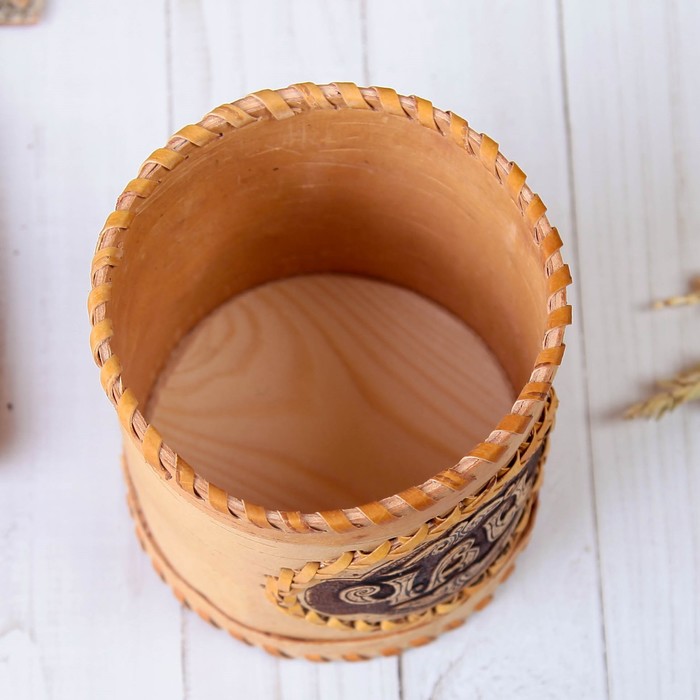 Туес «Чай», 10,5х10,5х13,5 см, береста