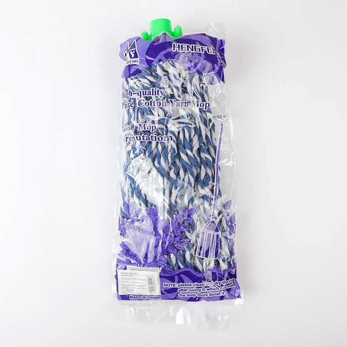 Насадка для швабры веревочная цветная, х/б 150 гр, цвет МИКС