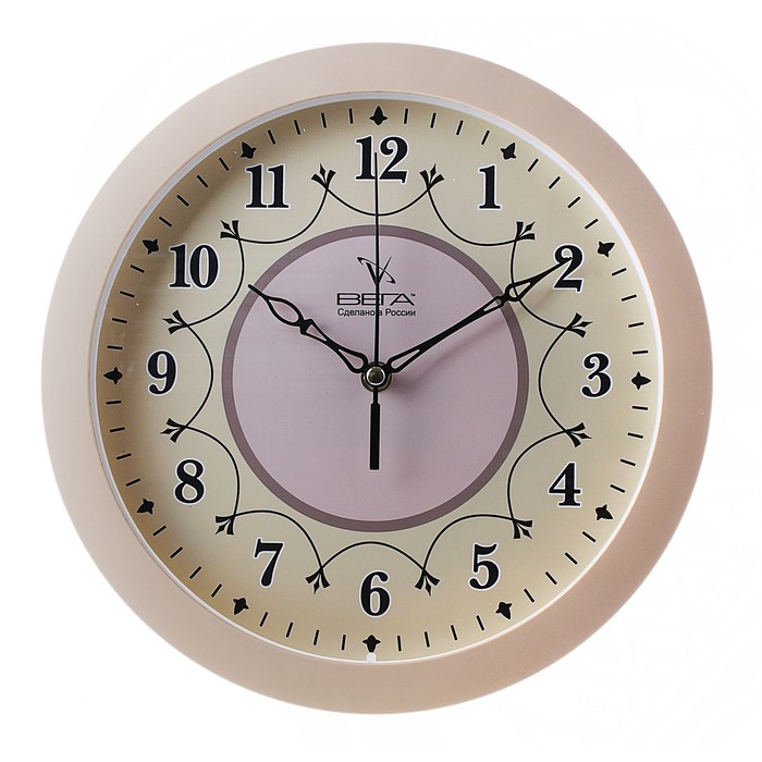 Часы настенные круглые "Классика. Нежность", розово-кремовые