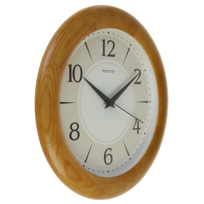 Часы настенные круглые "Орех", деревянные