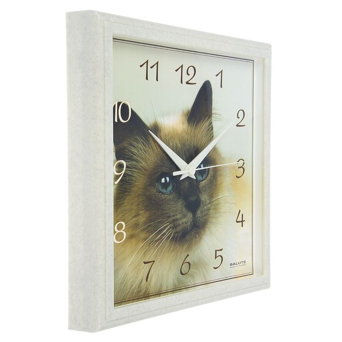 Часы настенные квадратные "Сиамская кошка"