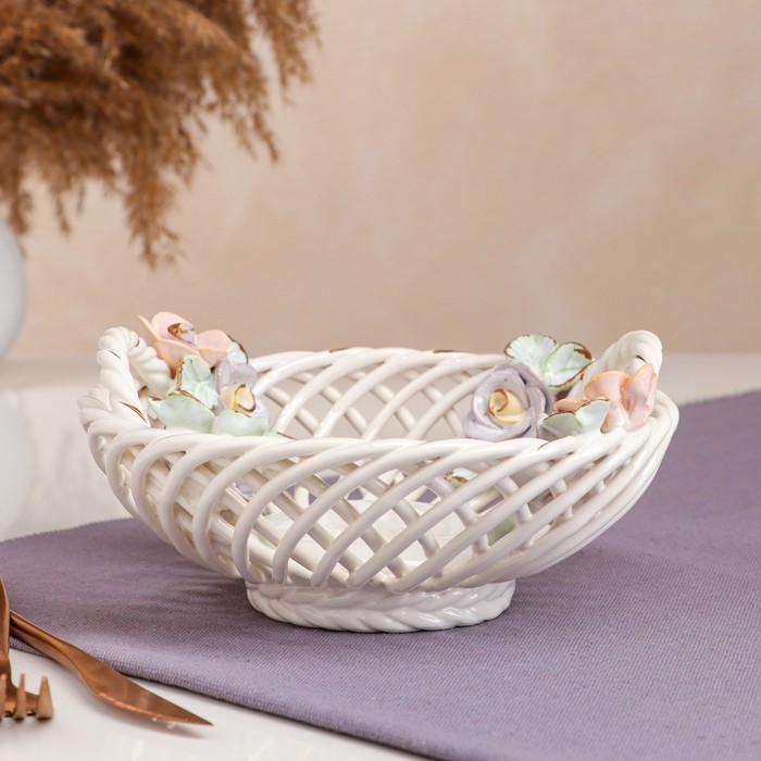 Конфетница "Поляна" с ручкой, микс