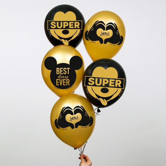 Воздушные шары "Mickey", Микки Маус (набор 5 шт) 12 дюйм