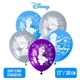 Воздушные шары 'С Днем Рождения', Холодное сердце (набор 5 шт) 12 дюйм Ош
