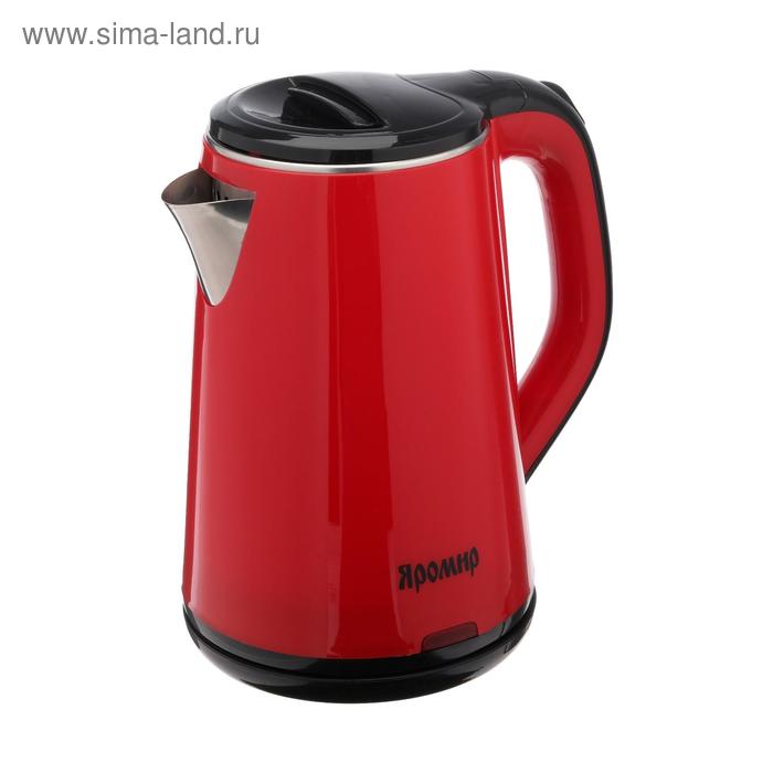 Чайник электрический ЯРОМИР ЯР-1059, пластик, колба металл, 1.8 л, 1500 Вт, красный чайник яромир яр 1059 красный