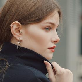 

Серьги металл "Цепь" разные стороны, цвет серебро