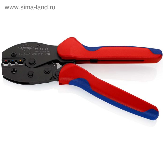 фото Инструмент для опрессовки knipex kn-975236, 220 мм, 0.5-6 мм2, 3 гнезда, 20-10 awg