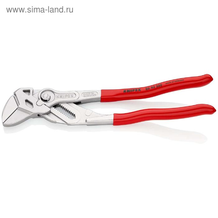 фото Клещи переставные knipex kn-8643250, гаечный ключ, 1 3/4", 250мм, хром, пластиковые рукоятки 55734