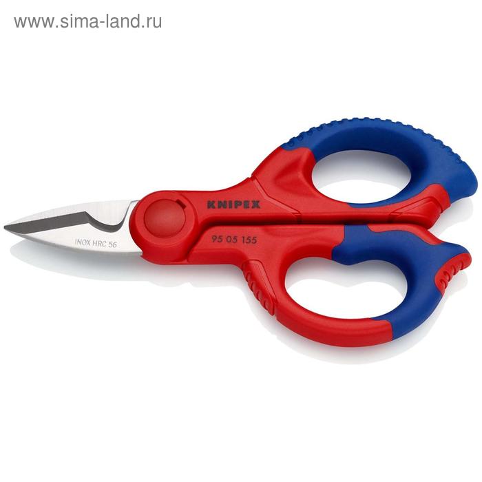 фото Ножницы knipex kn-9505155sb, для реза кабеля, 155 мм, 56 hrc, двухкомпонентные рукоятки