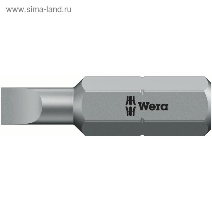 фото Бита wera we-072055, sl0.6x4.5x25 мм, хвостовик 1/4", вязкая твердость, шлицевая