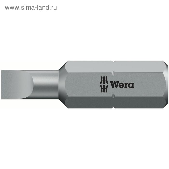 фото Бита wera we-072057, sl0.8x5.5x25 мм, хвостовик 1/4", вязкая твердость, шлицевая