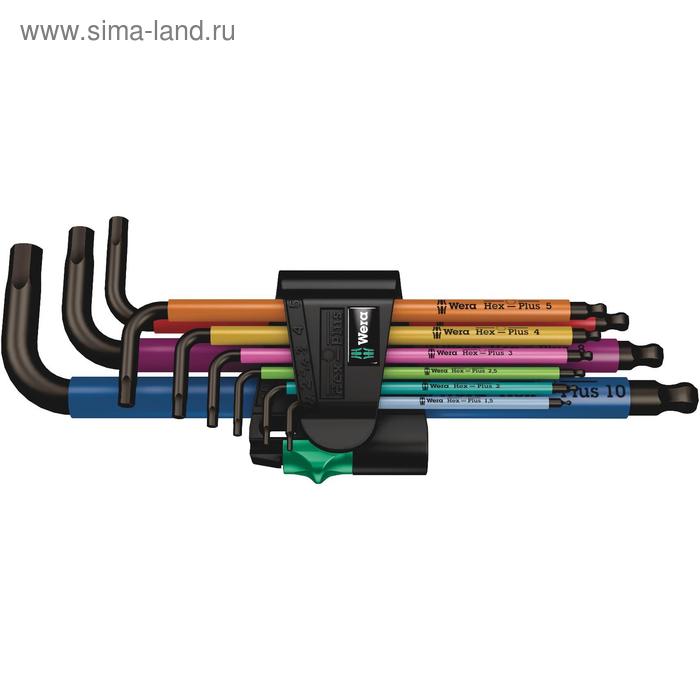 Набор ключей шестигранных WERA WE-073593, 9 предметов, 1.5-10 мм, Hex-Plus, Torx