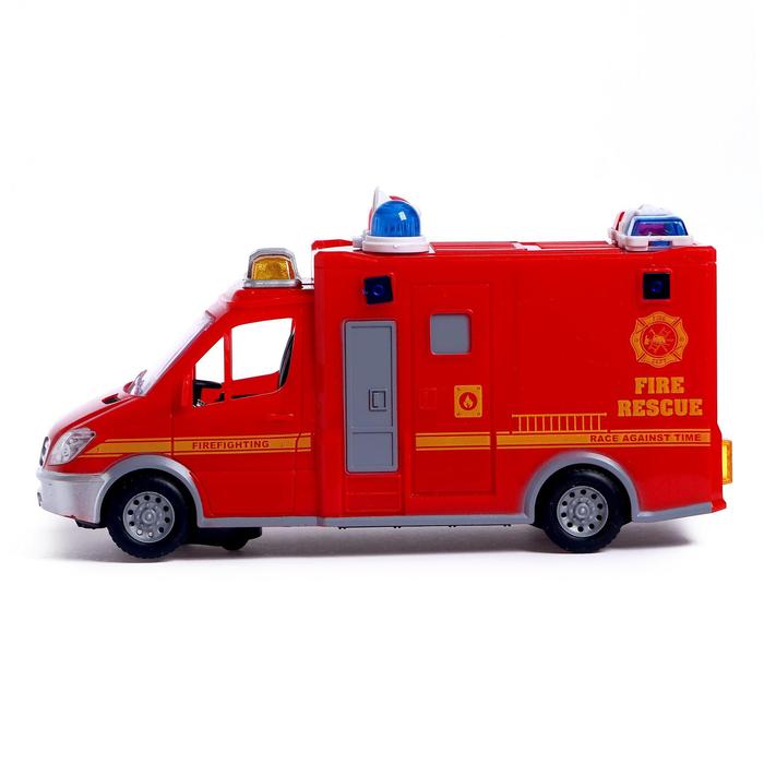 Машина «Пожарная служба», работает от батареек, световые и звуковые эффекты