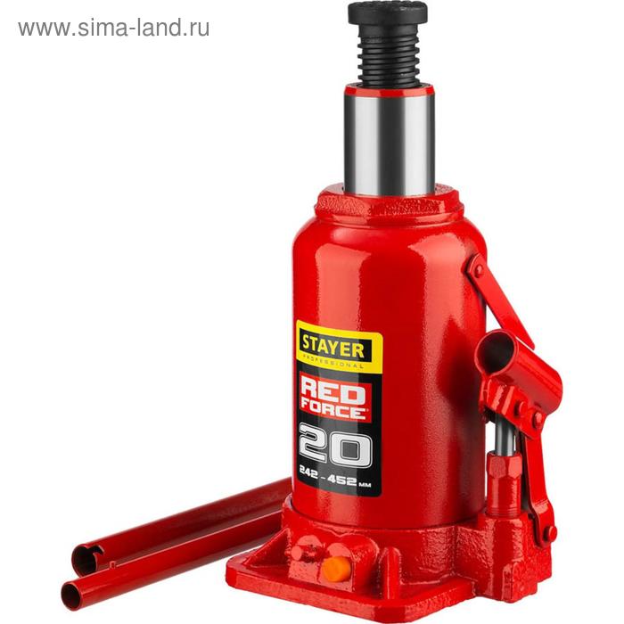 Домкрат бутылочный гидравлический STAYER RED FORCE 43160-20_z01, 242-452 мм, 20 т