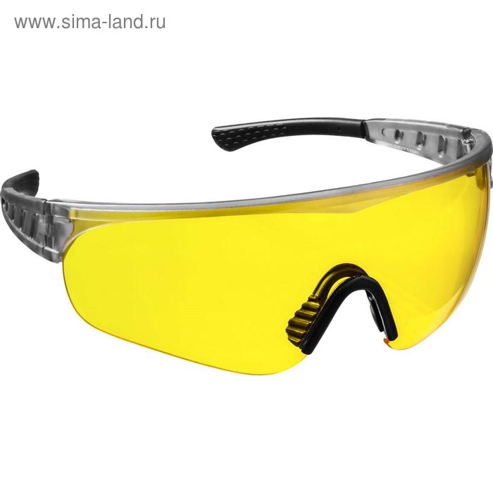 Очки защитные STAYER HERCULES 2-110435_z01, открытого типа, мягкие двухкомпонентные дужки, желтые stayer mx 9 желтые двухкомпонентные дужки открытого типа защитные очки 110491