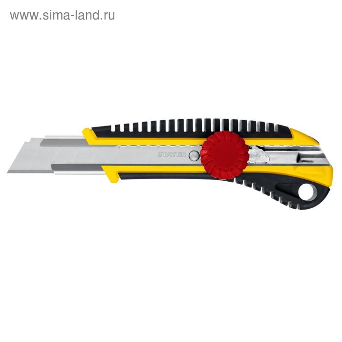 фото Нож stayer 09161_z01, с винтовым фиксатором ks-18 , сегментированные лезвия, 18 мм