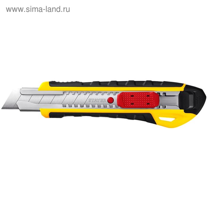 Нож STAYER 0916_z01, с автостопом KS-18A, сегментированные лезвия, 18 мм