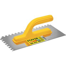 

Гладилка STAYER Master 08012-08_z01, 8х8 мм, нержавеющая, пластиковая ручка, 130х270 мм