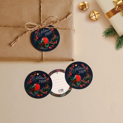 Шильдик на подарок «Снегирь», 5,6 × 5,6 см