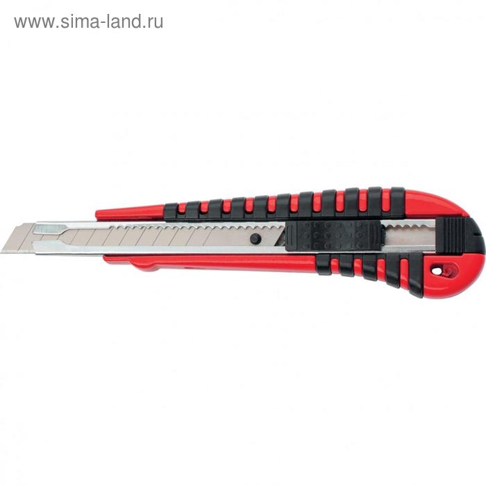 монтажный нож matrix 78937 красный черный Нож универсальный Matrix 78937, выдвижное лезвие, двухкомпонентная рукоятка, 9 мм