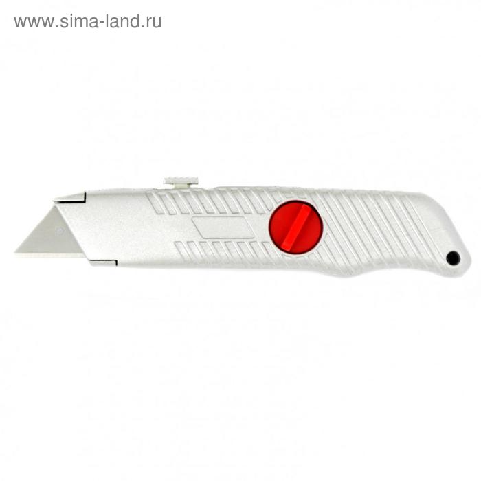 Нож Matrix 78964, выдвижное трапециевидное лезвие, металлический корпус, 18 мм нож для линолеума matrix 78964 серебристый