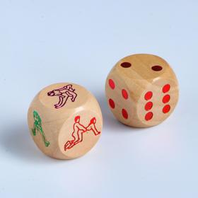 

Кубики игральные "Позы" 2.9 × 2.9 см, набор 2 шт., дерево