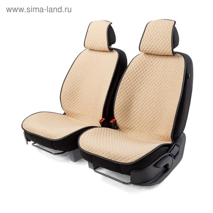 Накидки на передние сиденья Car PerforMANce, 2 шт, fiberflax (мягкий лен), ромб, бежевый аксессуары для автомобиля carperformance накидки на передние сиденья fiberflax cus 1052