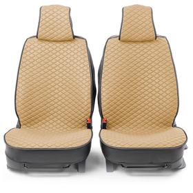 

Накидки на передние сиденья Car Performance, 2 шт, fiberflax (лен), ромб, бежевый