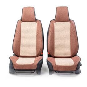 

Накидки на передние сиденья 3D Car Performance, 2 шт, fiberflax (лен), коф./бежевый