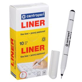 Ручка капиллярная, 0.3 мм, Centropen 2811, черная, длина письма 1500 м, картонная упаковка