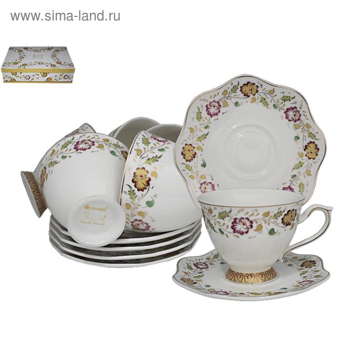 фото Чайный набор на 6 персон: чашка 200 мл, блюдце, 12 предметов lenardi