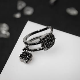 

Серьга "Каффа" булавка, цвет чёрный в сером металле