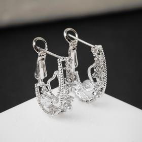 

Серьги со стразами "Сказка" волшебные цветы, цвет белый в серебре