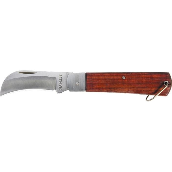 Нож складной Sparta 78999, загнутое лезвие, деревянная ручка, 200 мм