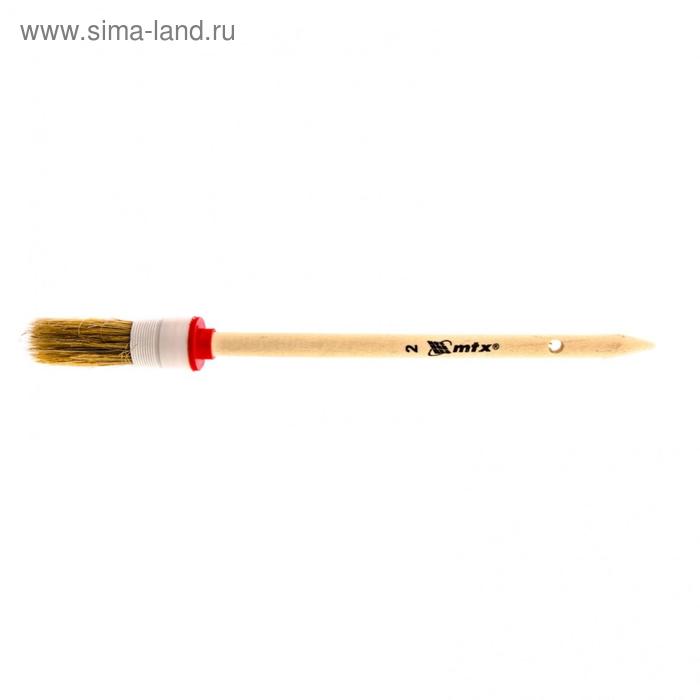 Кисть круглая MTX 82072, натуральная щетина, деревянная ручка, 20 мм