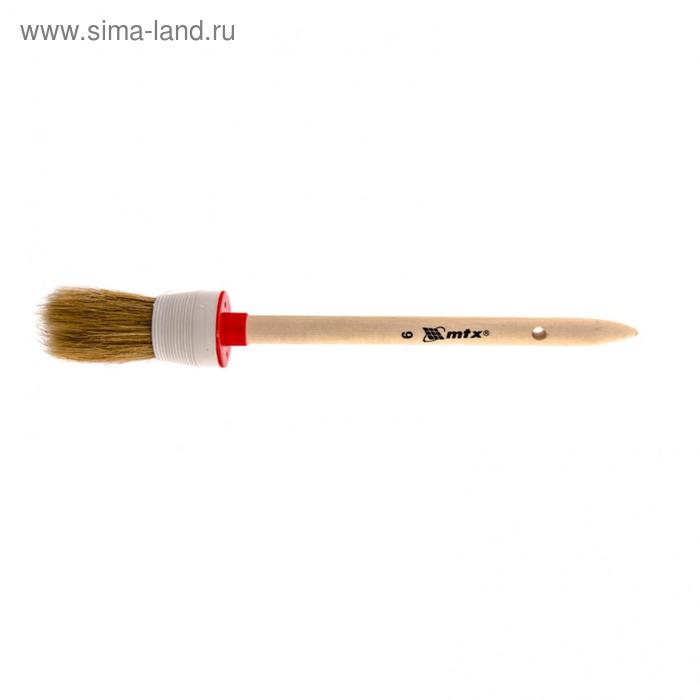 кисть круглая mtx 82076 натуральная щетина деревянная ручка 30 мм Кисть круглая MTX 82076, натуральная щетина, деревянная ручка, 30 мм