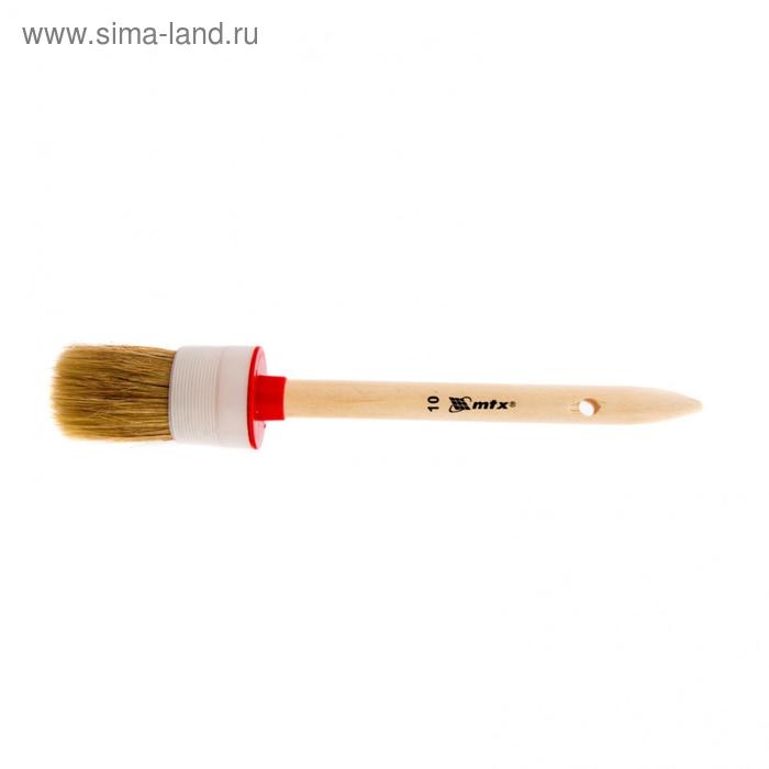 Кисть круглая MTX 82080, натуральная щетина, деревянная ручка, 40 мм