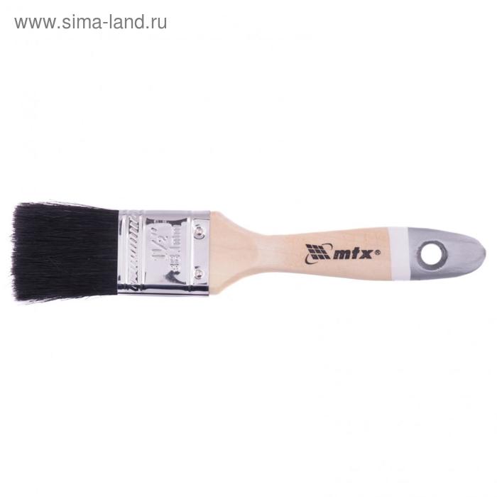 Кисть плоская MTX 82626, натуральная щетина, деревянная ручка, 1,5