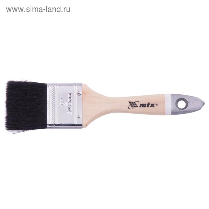   Сима-Ленд Кисть плоская MTX 82631, натуральная щетина, деревянная ручка, 2