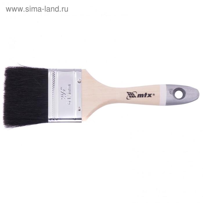   Сима-Ленд Кисть плоская MTX 82636, натуральная щетина, деревянная ручка, 2,5