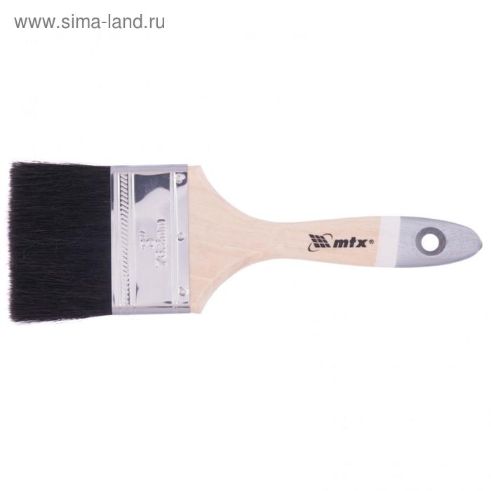 Кисть плоская MTX 82641, натуральная щетина, деревянная ручка, 3