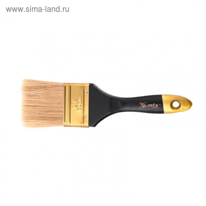 Кисть плоская MTX 83153, Профи, натуральная щетина, деревянная ручка, 2,5