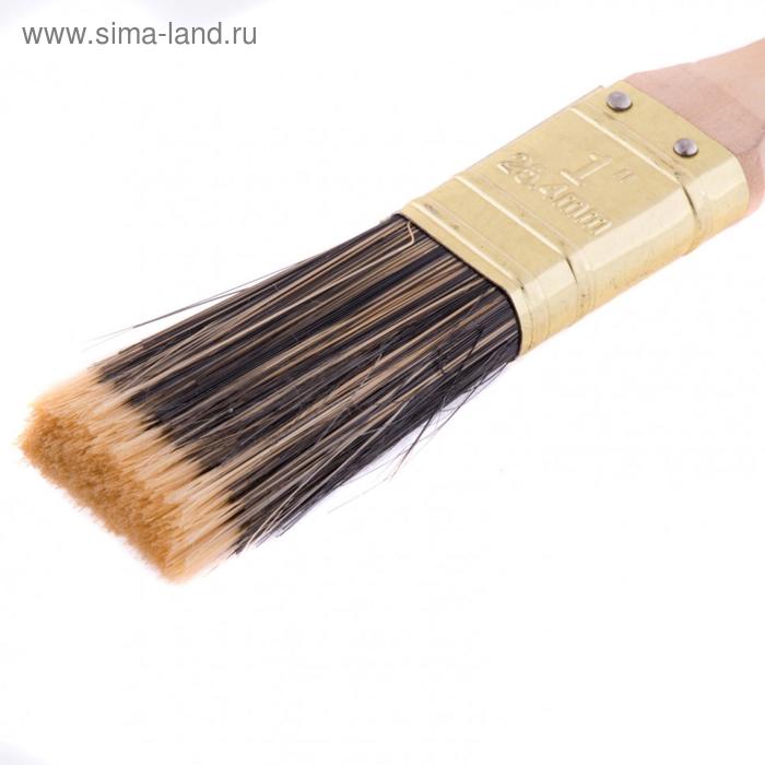 фото Кисть плоская mtx 83216, golden, искусственная щетина, деревянная ручка, 1"