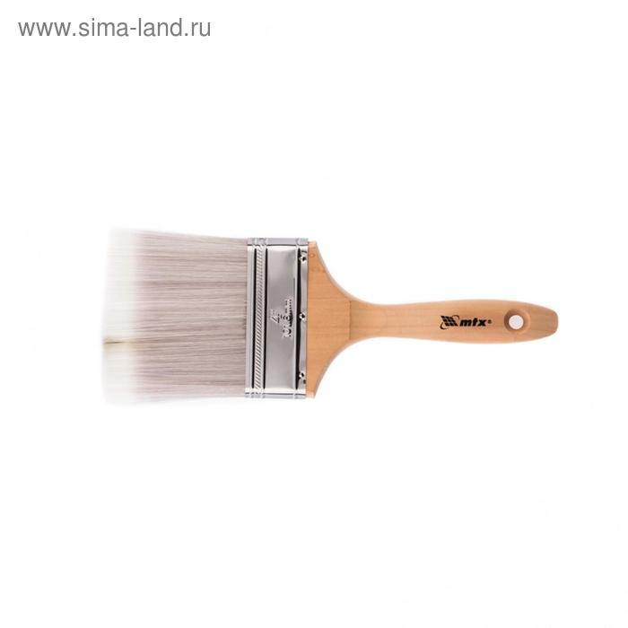   Сима-Ленд Кисть плоская MTX 83340, Platinum, искусственная щетина, деревянная ручка, 4