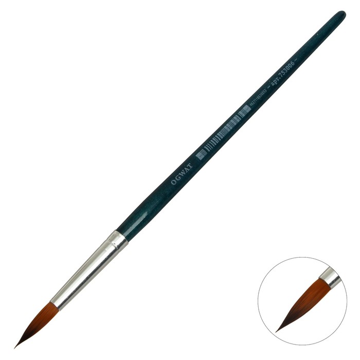 

Кисть Синтетика Круглая, Malevich Andy № 6, d-6.0 мм, L-23 мм (короткая ручка), синий лак 753006
