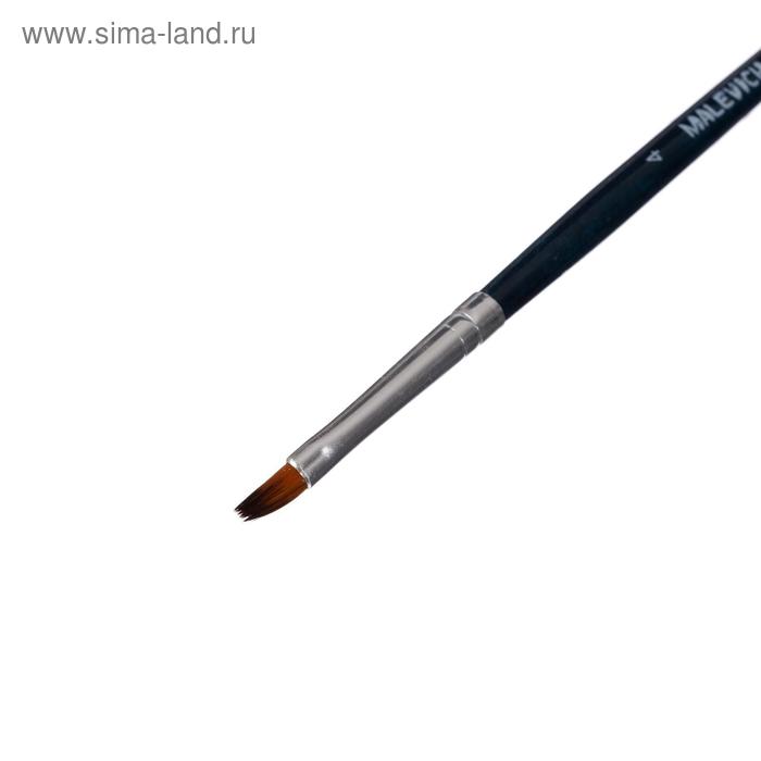 

Кисть Синтетика Плоская Malevich Andy № 4, b-4.0 мм L-8 мм (короткая ручка), синий лак 753104