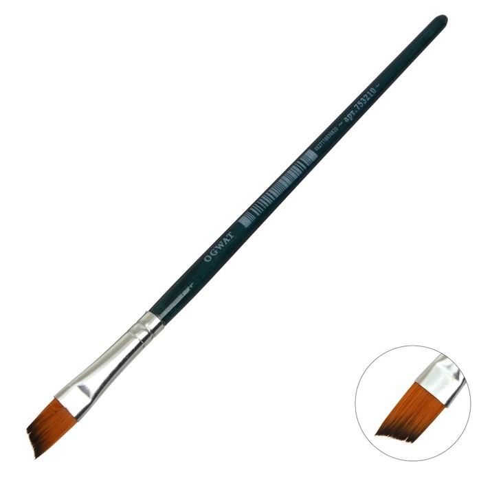 

Кисть Синтетика Наклонная Malevich Andy №10, b-10.0 мм, L-14-10 мм (короткая ручка), синий лак 753210
