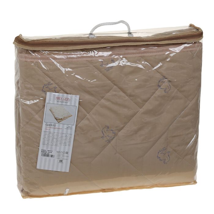 Одеяло Миродель легкое, верблюжья шерсть, 145*205 ± 5 см, тик, 100 г/м2