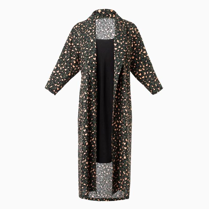 

Комплект женский (халат и комбинация) KAFTAN, 44-46, цвет зелёный/чёрный